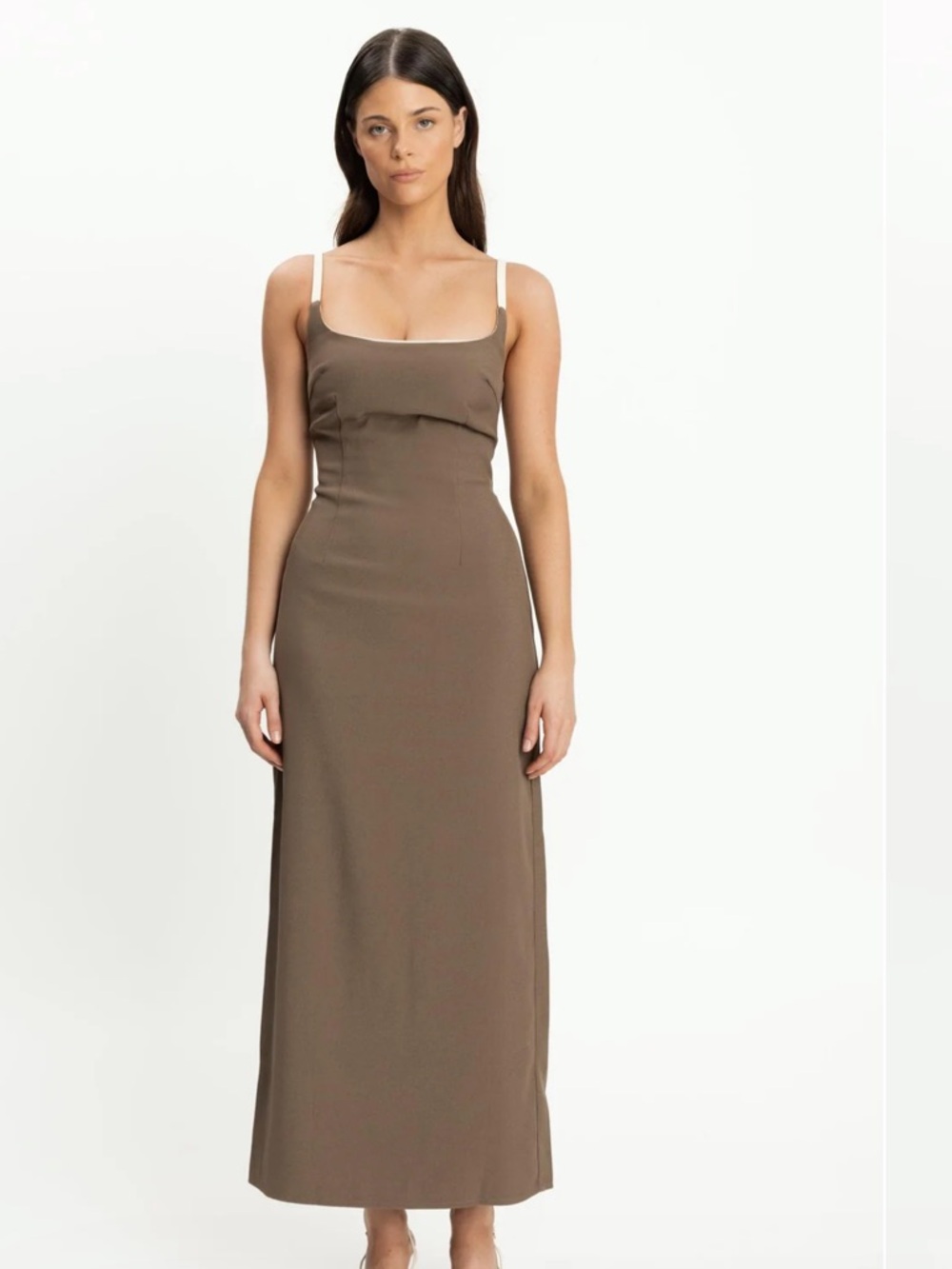 NWT ALISTAIR MAXI DRESS (COFFEE) - Square-Neck Maxi Dress
